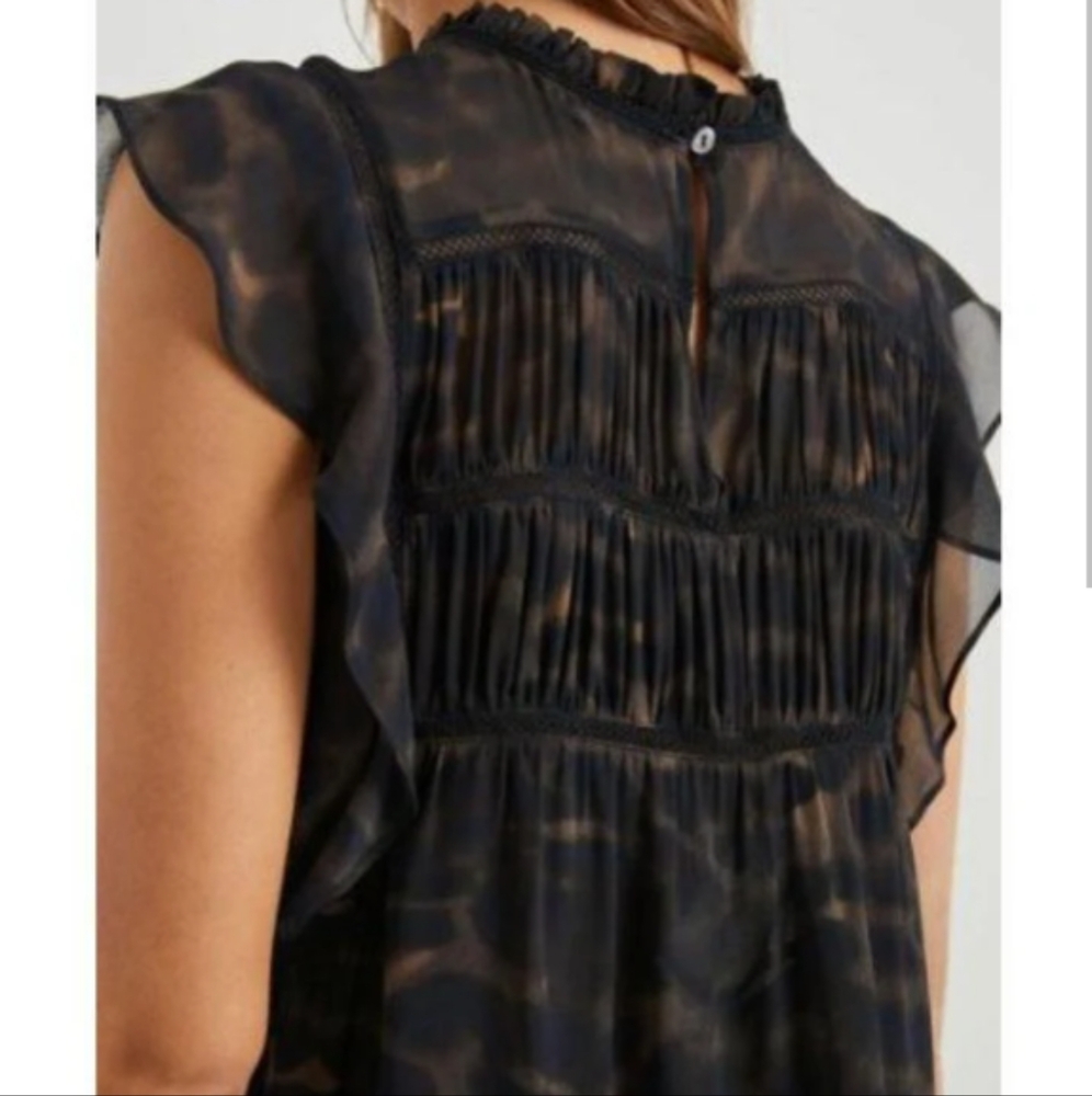 Rails Filomena Umber Leopard Blouse size Large - Picture 3 of 5